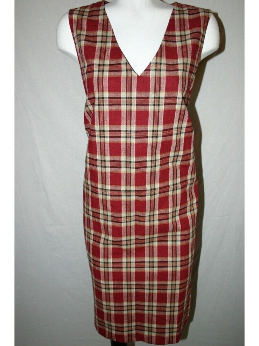 Bridgewater Women's Red Plaid Jumper Dress Size Work Office Casual 12